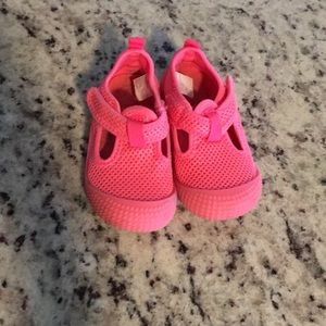 Bright pink toddler water shoes